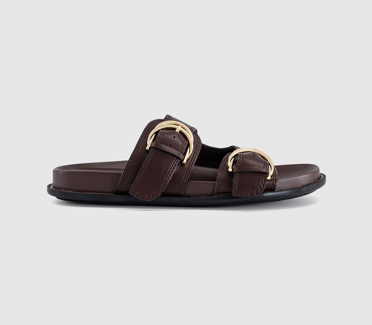OFFICEShania Double Buckle Footbed SandalsDark Brown