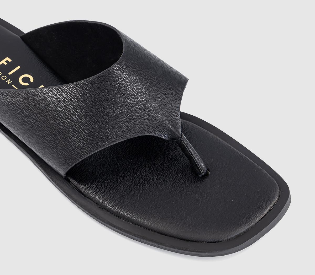 OFFICESaffie High Vamp Toe Post SandalsBlack