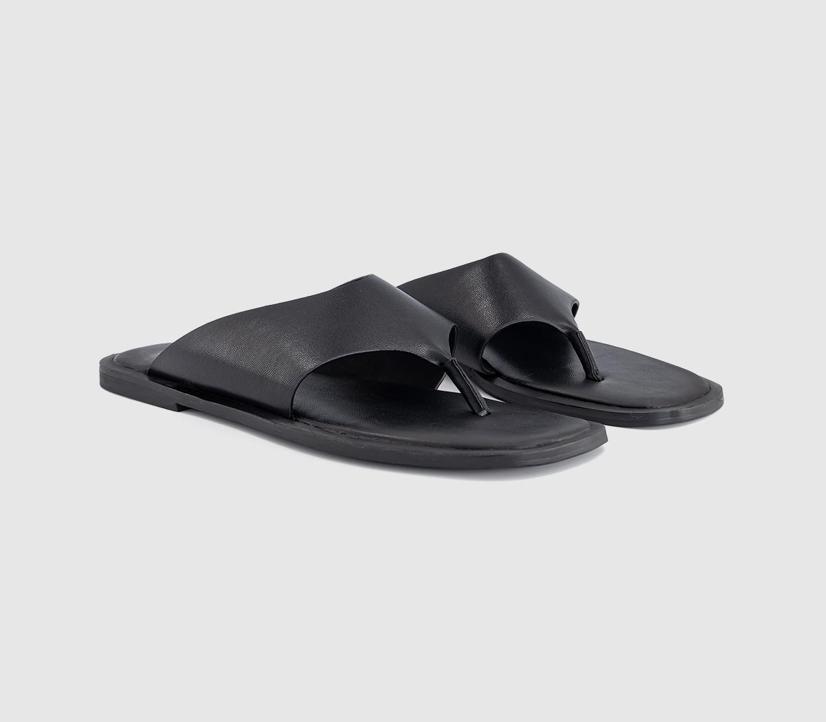 OFFICESaffie High Vamp Toe Post SandalsBlack
