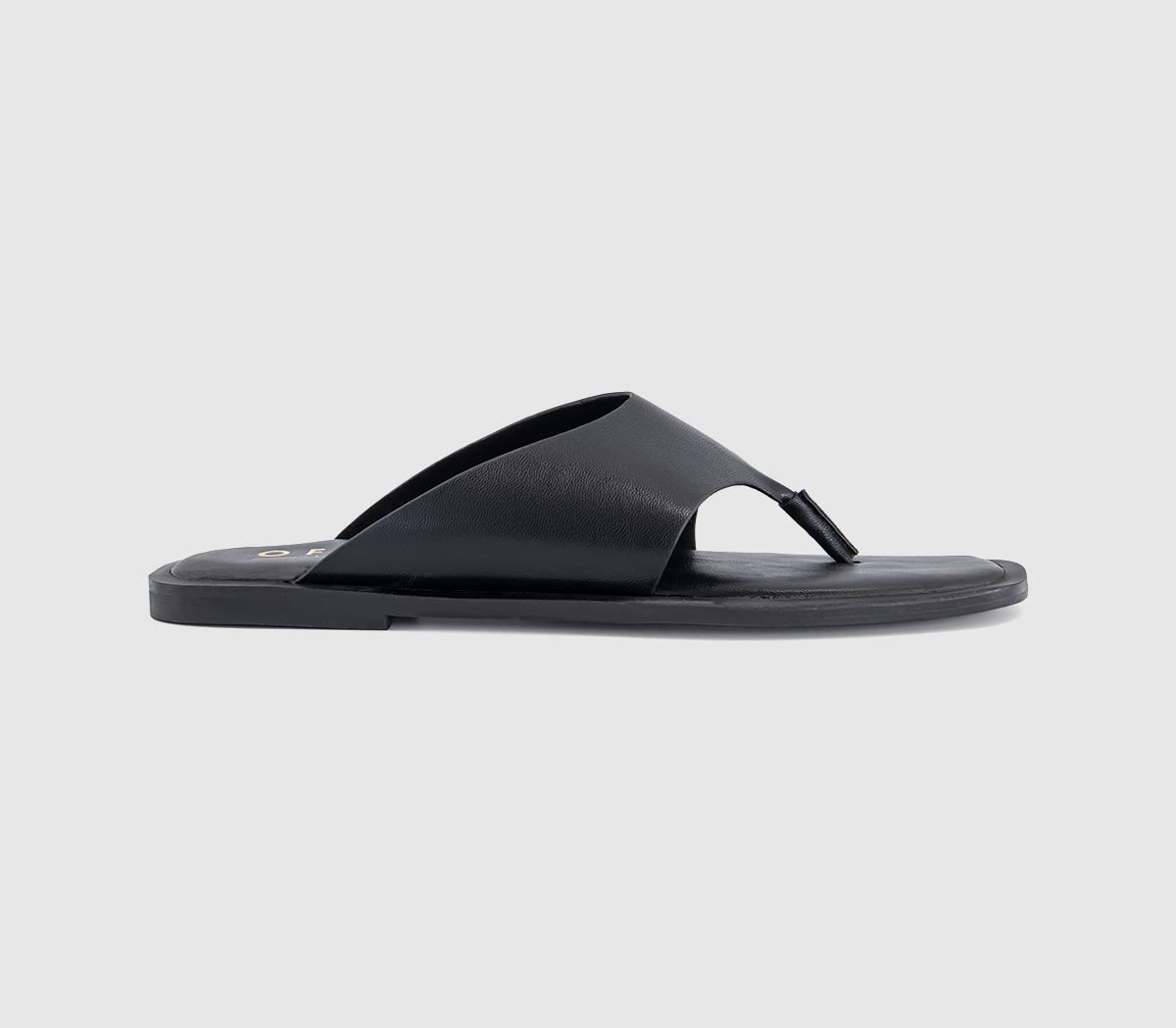 OFFICESaffie High Vamp Toe Post SandalsBlack
