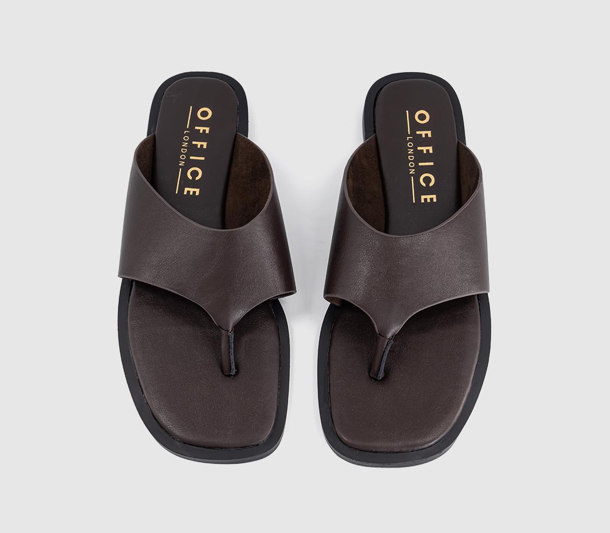 OFFICESaffie High Vamp Toe Post SandalBrown
