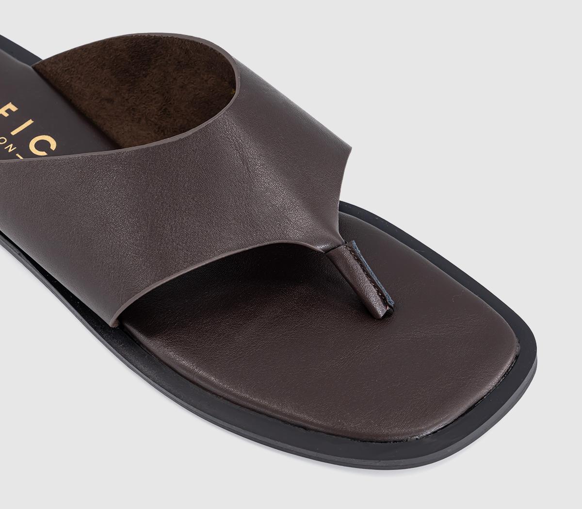 OFFICESaffie High Vamp Toe Post SandalBrown