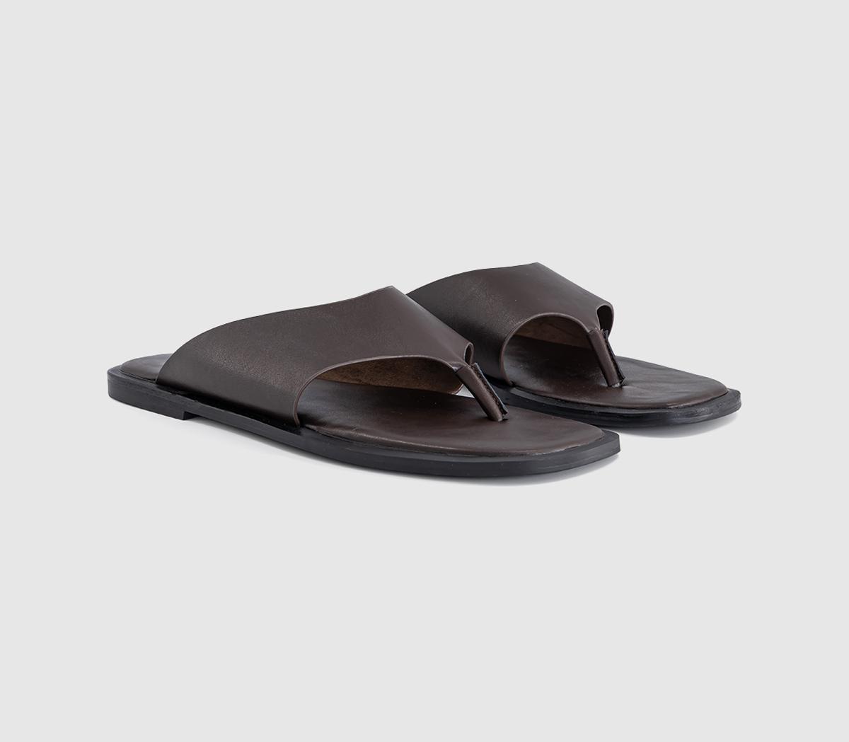 OFFICESaffie High Vamp Toe Post SandalBrown