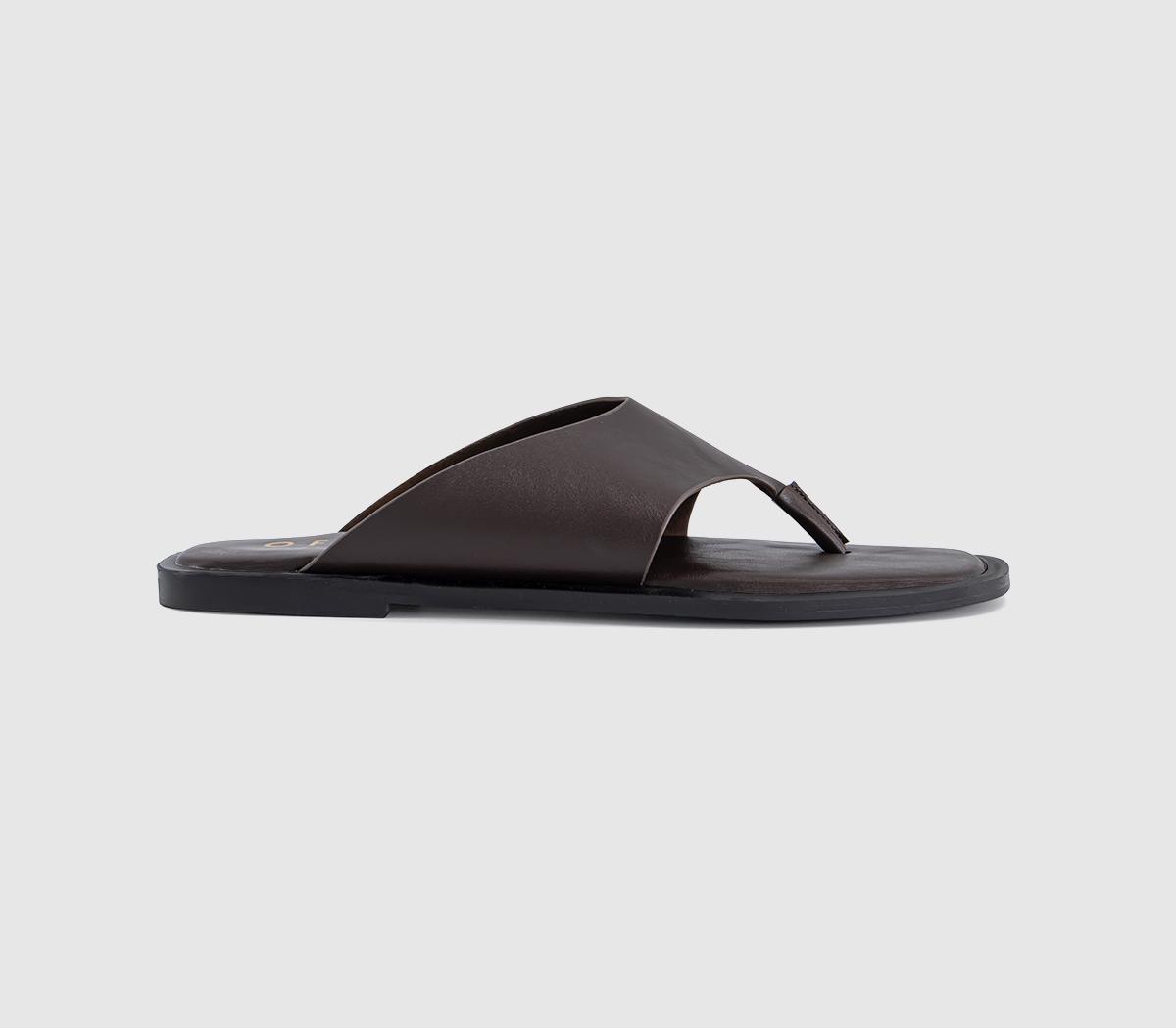OFFICESaffie High Vamp Toe Post SandalBrown