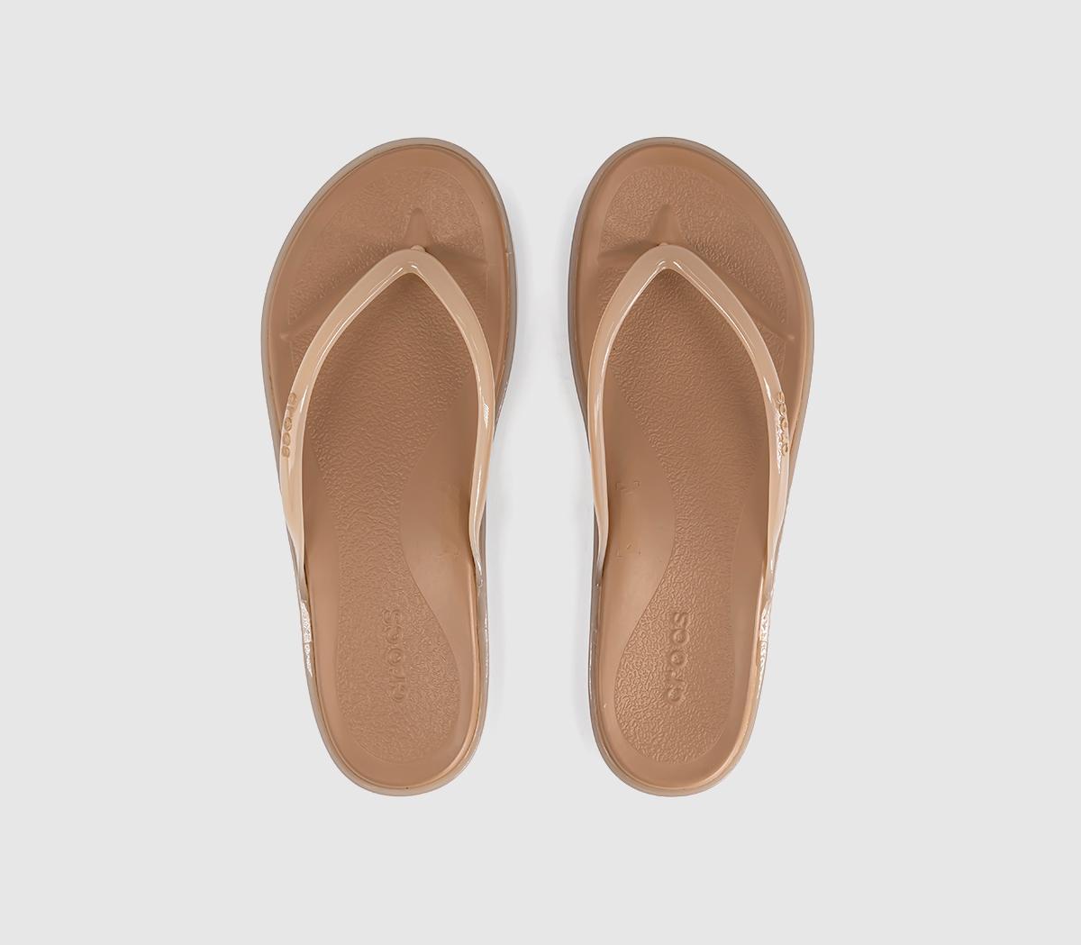CrocsMiami Round Toe Flip FlopsMilk Chocolate Jelly