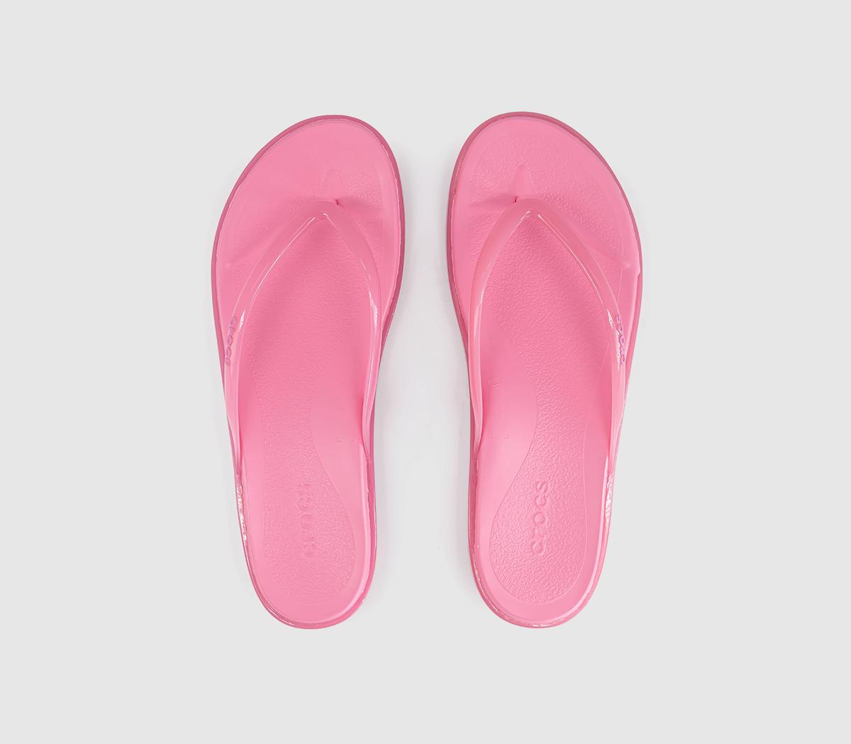 CrocsMiami Round Toe Flip FlopsPink Lemonade Jelly
