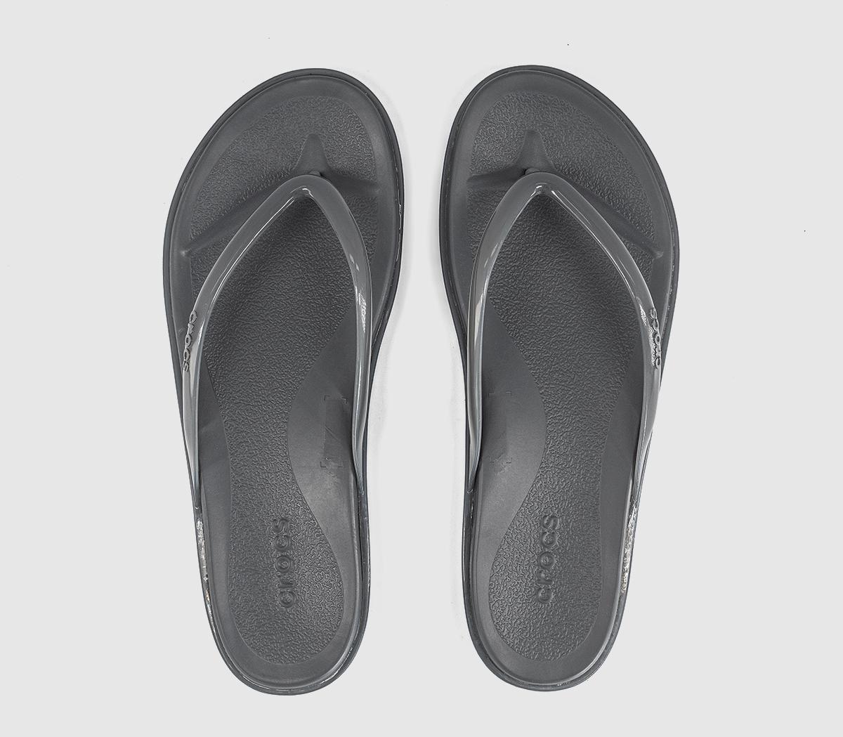 CrocsMiami Round Toe Flip FlopsCarbon Jelly