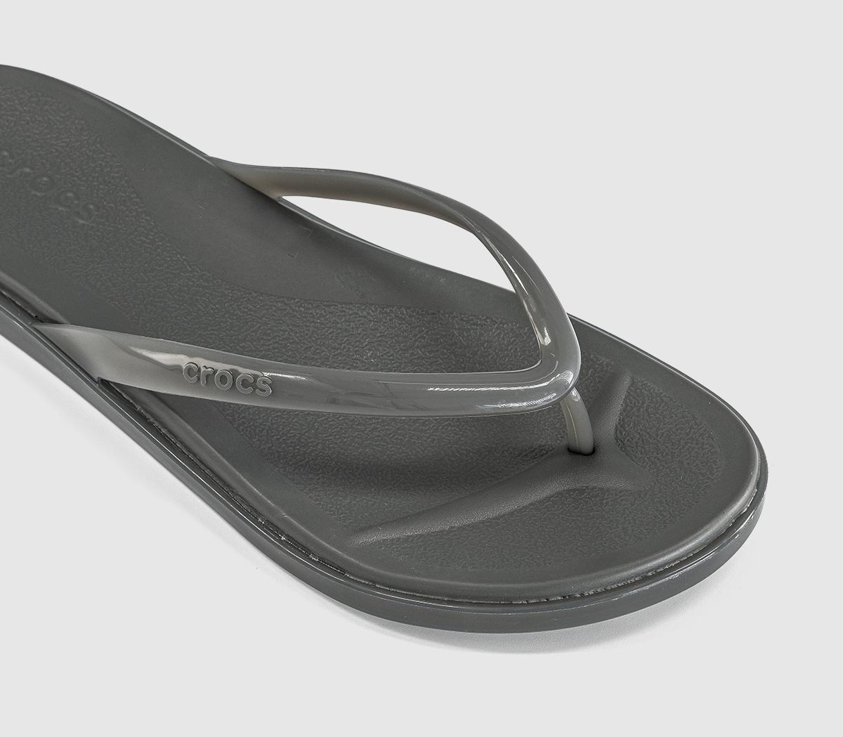 CrocsMiami Round Toe Flip FlopsCarbon Jelly
