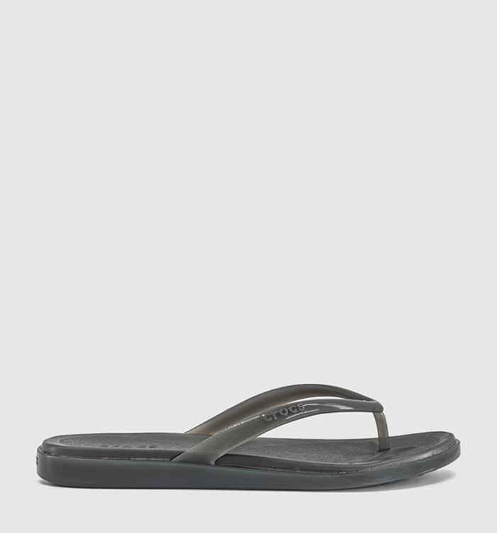 Crocs Miami Round Toe Flip Flops Carbon Jelly
