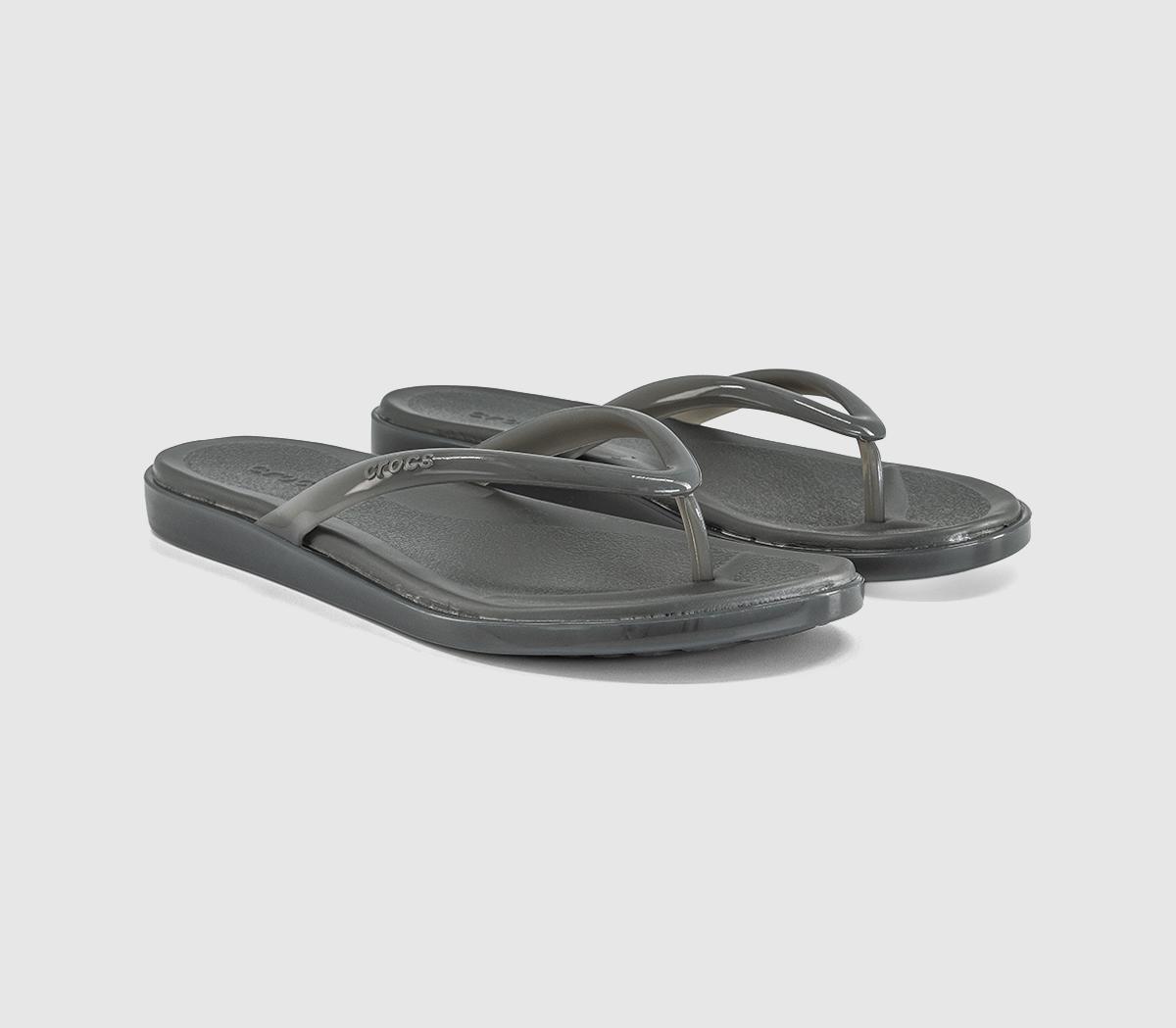 CrocsMiami Round Toe Flip FlopsCarbon Jelly