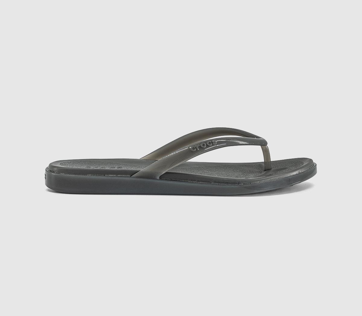 CrocsMiami Round Toe Flip FlopsCarbon Jelly