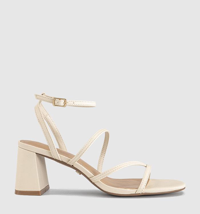 OFFICE Malia Strappy Block Heeled Sandals Off White