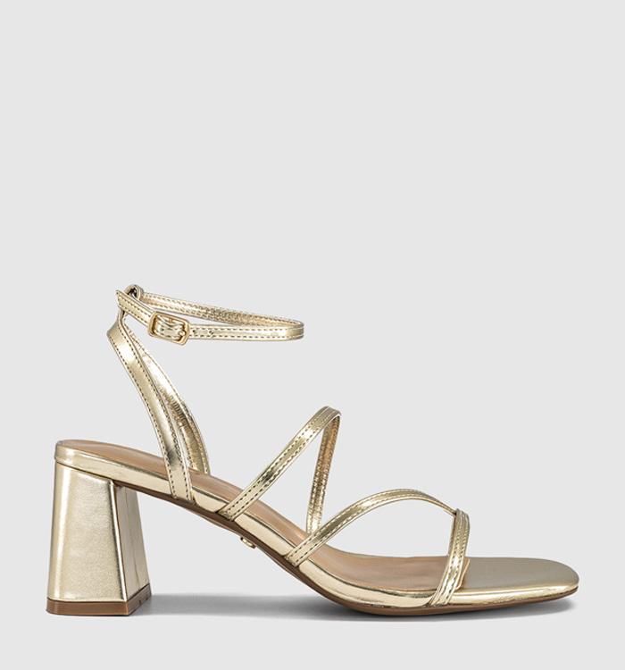 OFFICE Malia Strappy Block Heeled Sandals Gold