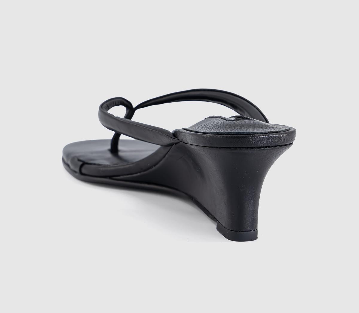 Tony BiancoEdgy Toe Post Wedge HeelsBlack Vintage
