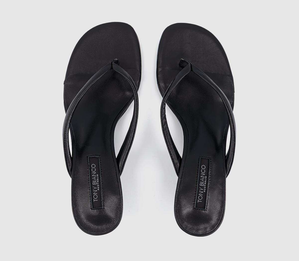 Tony BiancoEdgy Toe Post Wedge HeelsBlack Vintage