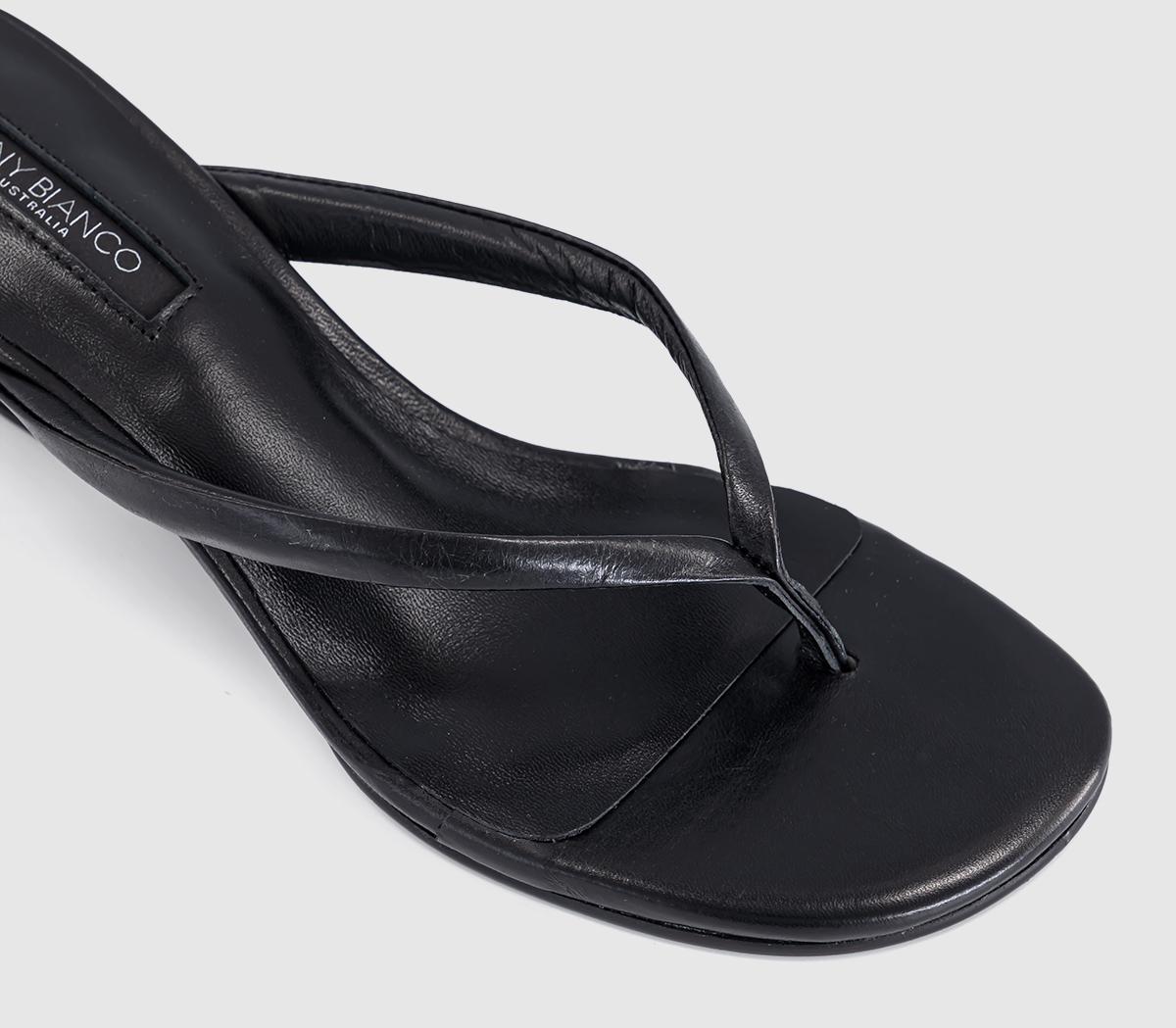 Tony BiancoEdgy Toe Post Wedge HeelsBlack Vintage