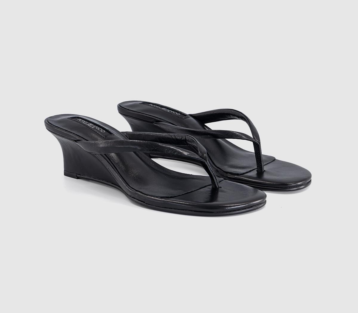Tony BiancoEdgy Toe Post Wedge HeelsBlack Vintage