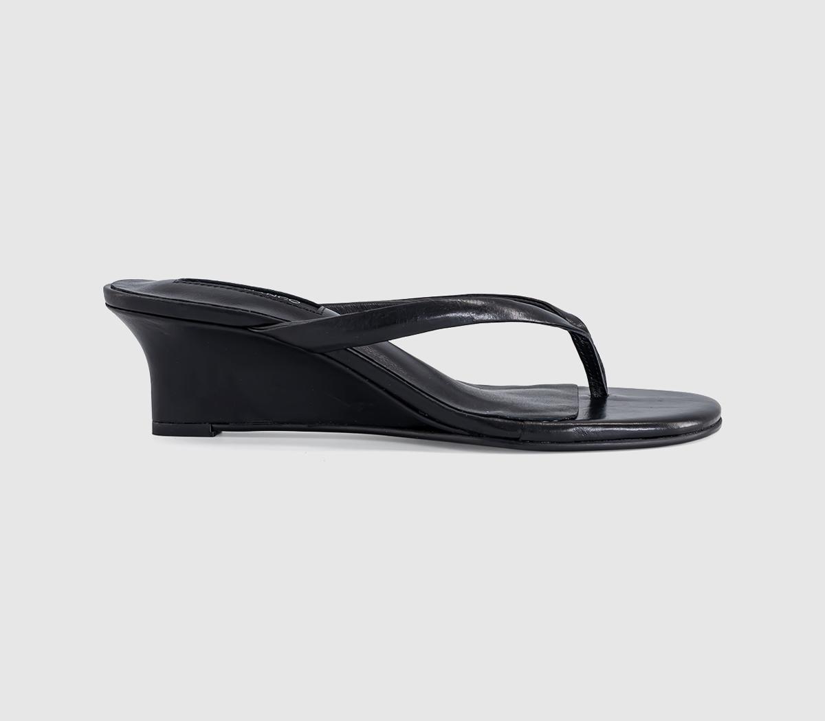Tony BiancoEdgy Toe Post Wedge HeelsBlack Vintage