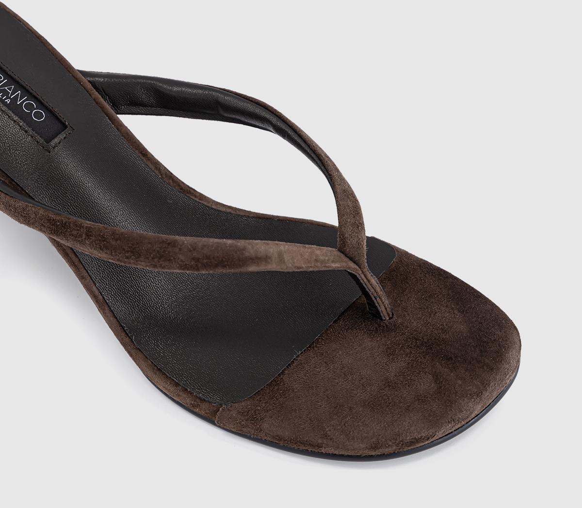 Tony BiancoEdgy Toe Post Wedge HeelsEspresso Suede
