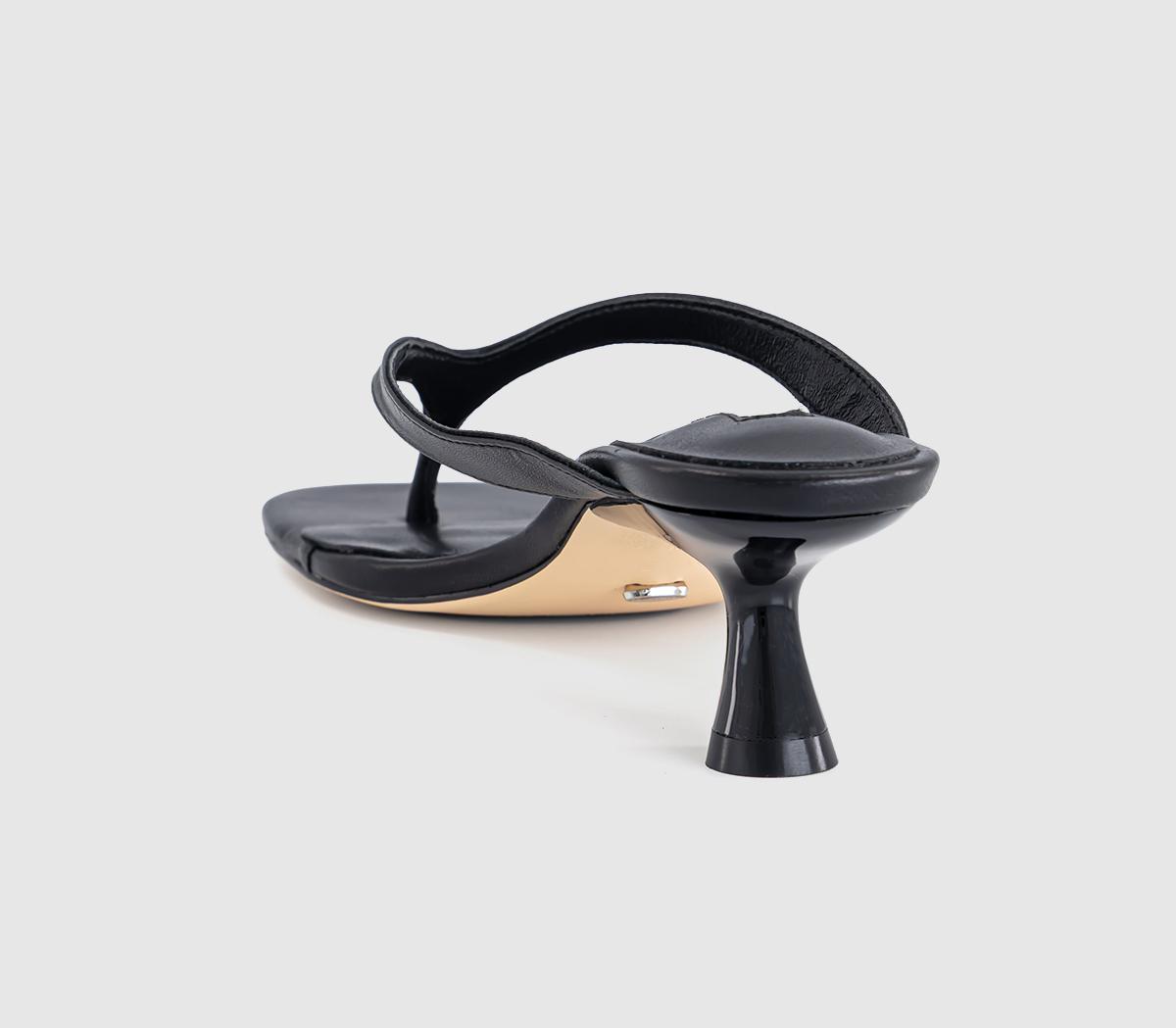 Tony BiancoKrista Toe Post Kitten Heeled SandalsBlack Leather
