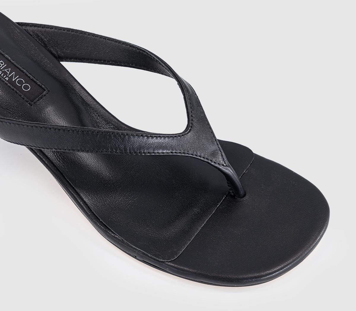 Tony BiancoKrista Toe Post Kitten Heeled SandalsBlack Leather