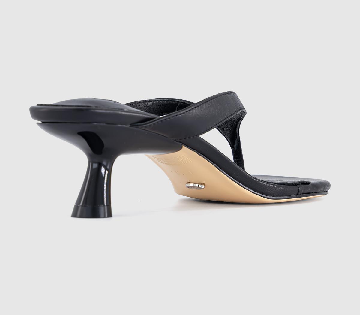 Tony BiancoKrista Toe Post Kitten Heeled SandalsBlack Leather