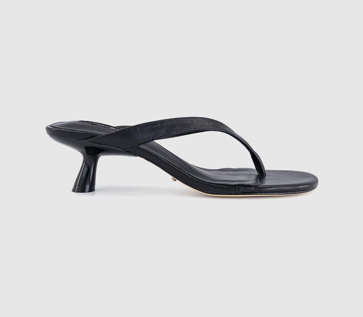 Tony BiancoKrista Toe Post Kitten Heeled SandalsBlack Leather