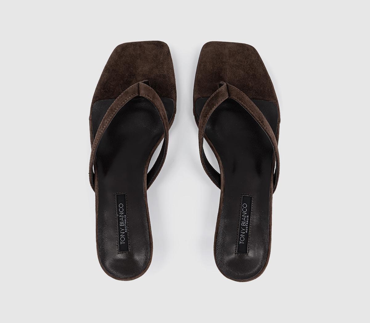 Tony BiancoAnnie Toe Post Kitten HeelsEspresso Suede