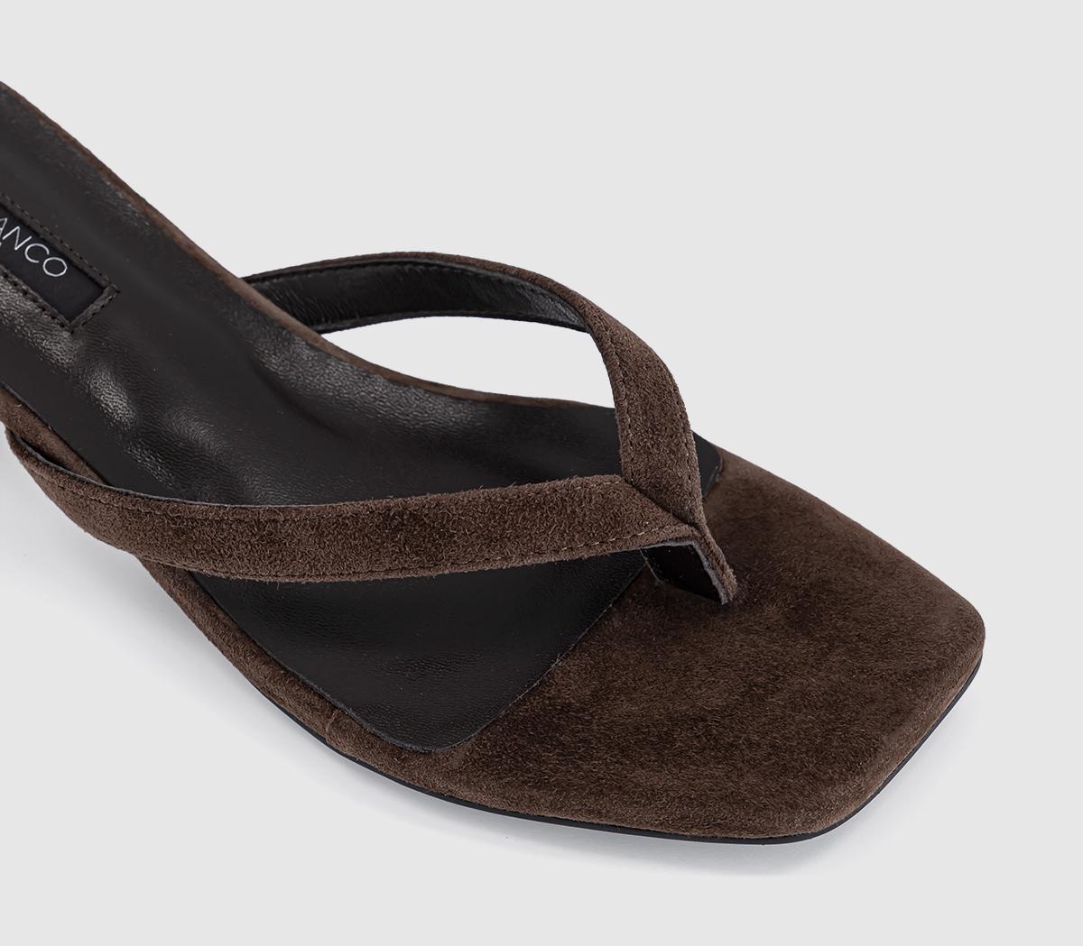Tony BiancoAnnie Toe Post Kitten HeelsEspresso Suede