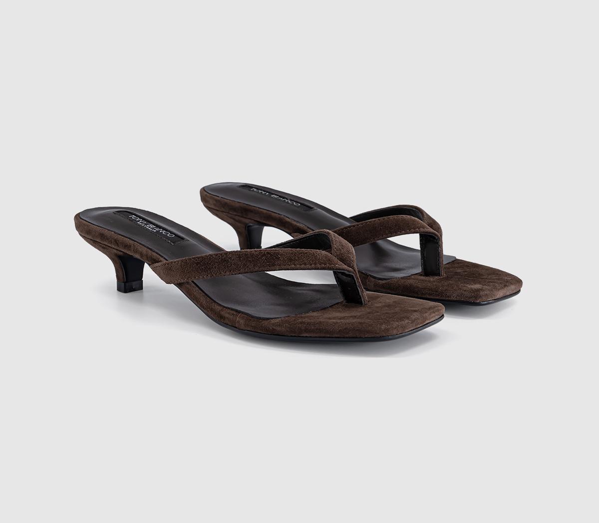 Tony BiancoAnnie Toe Post Kitten HeelsEspresso Suede