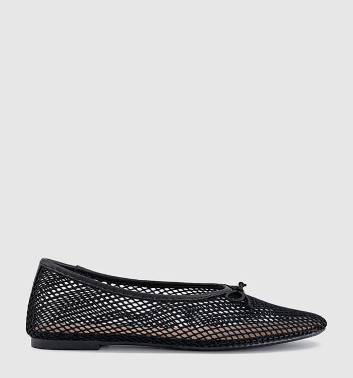 OFFICE Fling String Mesh Ballet Flats Black