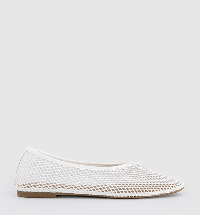 OFFICE Fling String Mesh Ballet Flats White