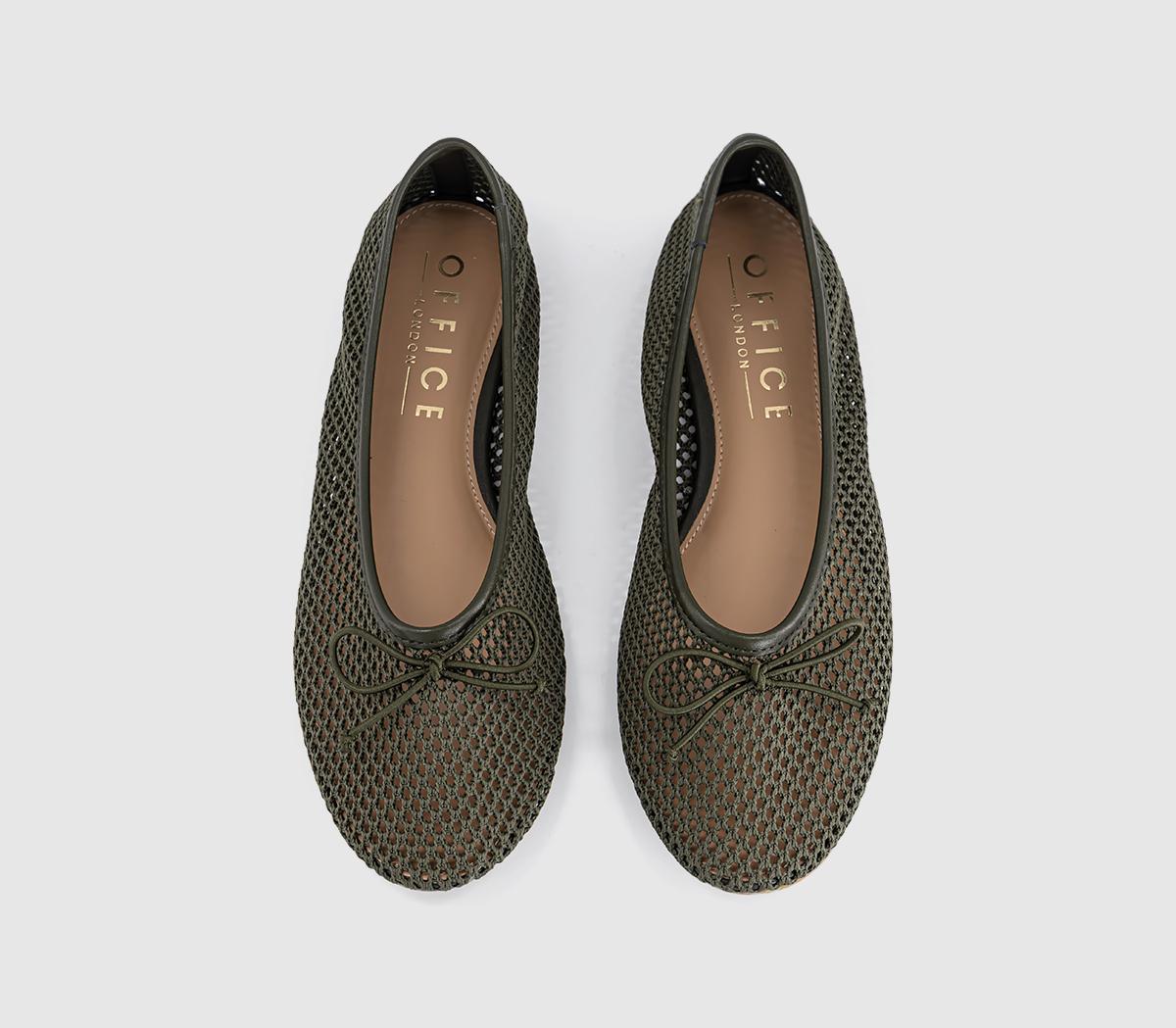 OFFICEFling String Mesh Ballet FlatsOlive