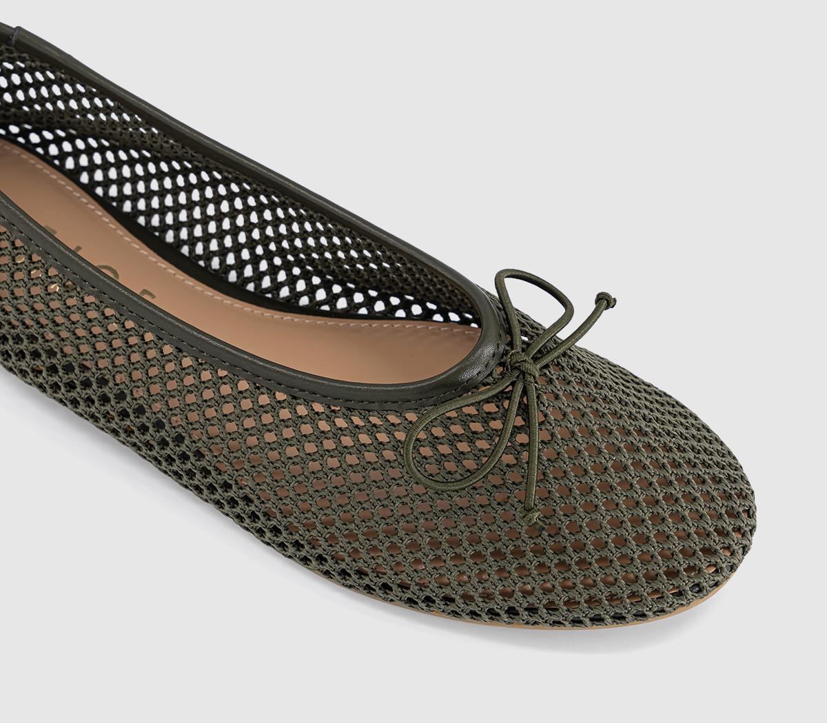 OFFICEFling String Mesh Ballet FlatsOlive