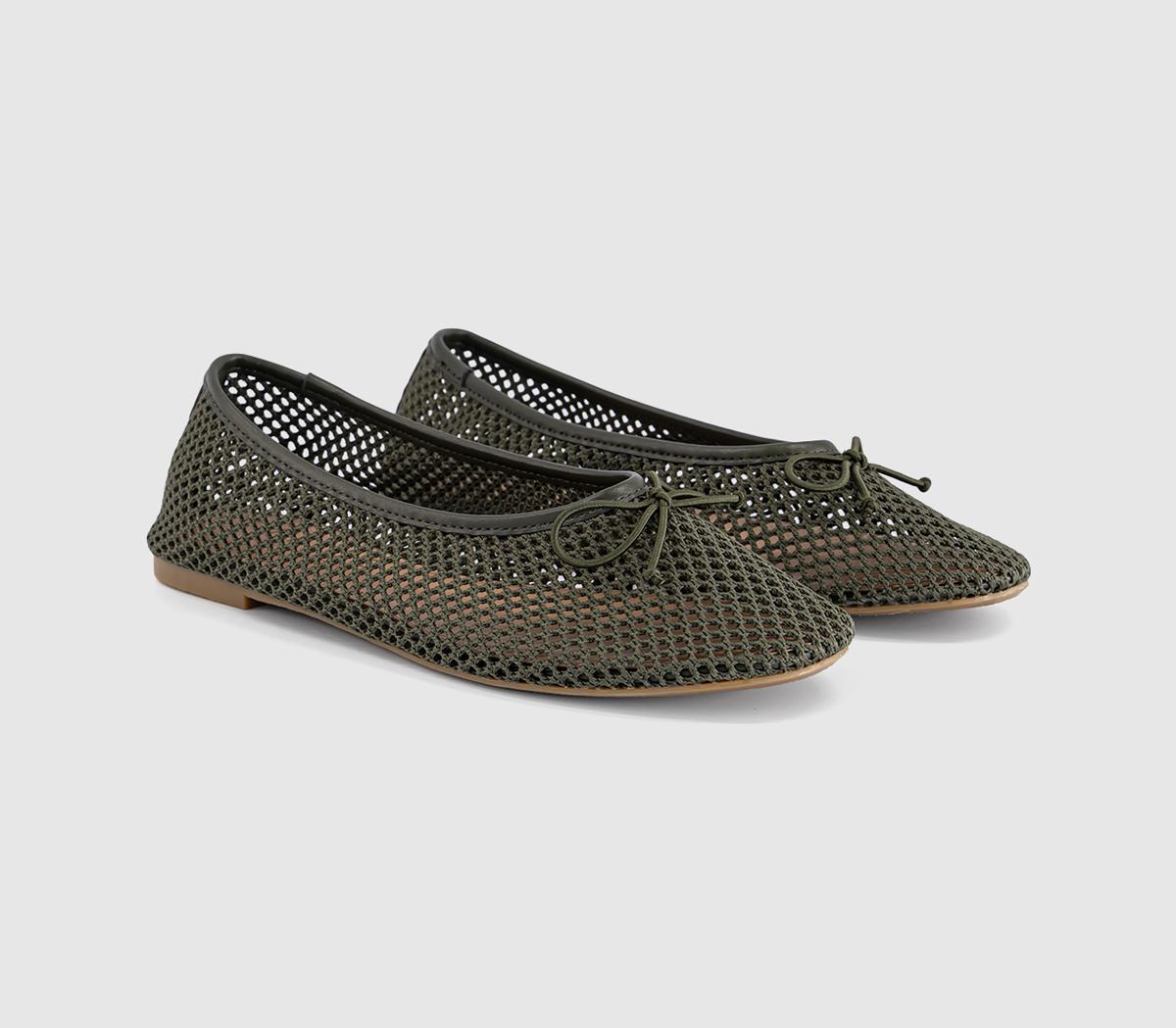 OFFICEFling String Mesh Ballet FlatsOlive
