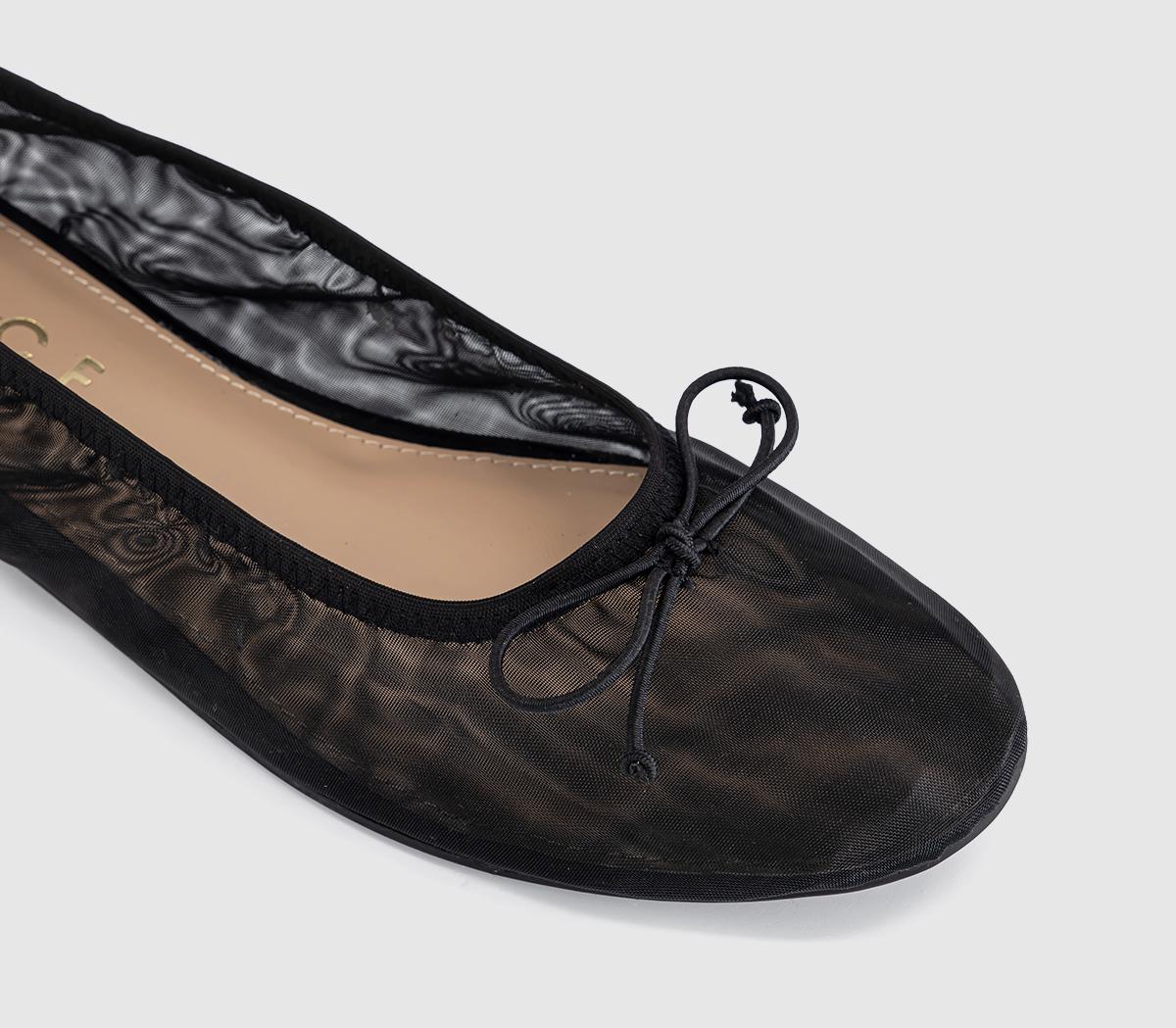 OFFICEFlutter Mesh Bow BallerinasBlack