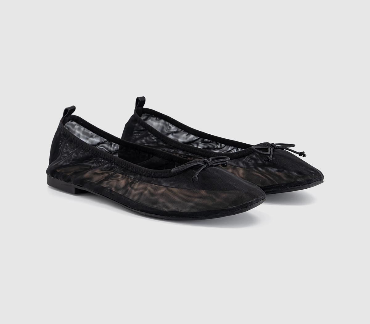 OFFICEFlutter Mesh Bow BallerinasBlack
