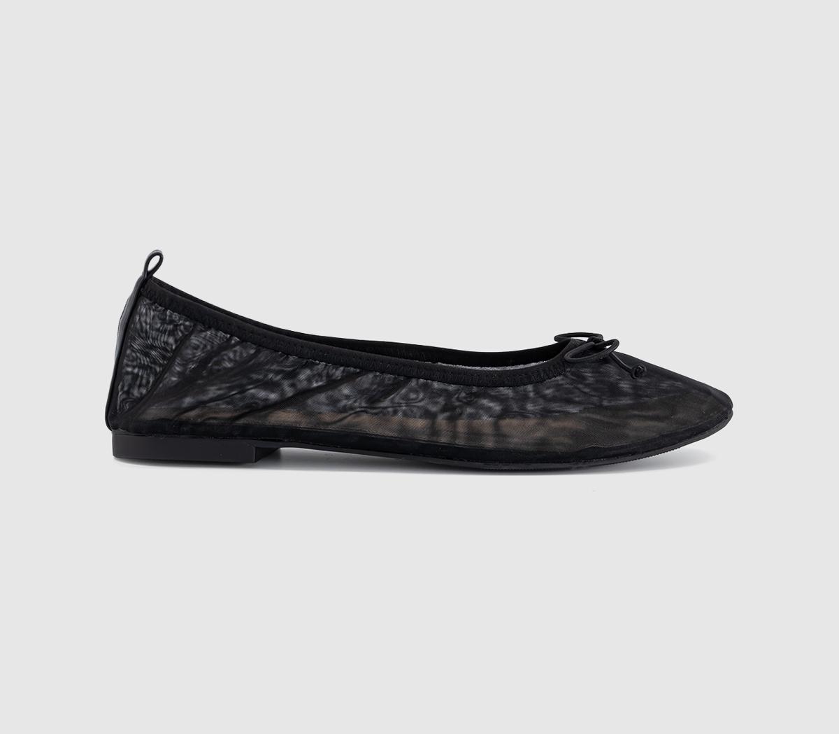 OFFICEFlutter Mesh Bow BallerinasBlack