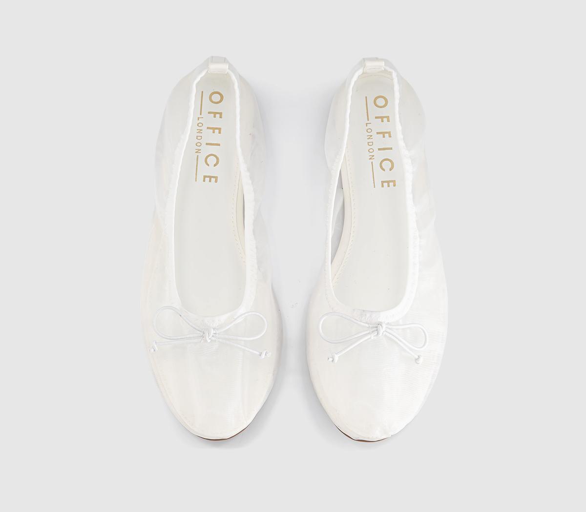 OFFICEFlutter Mesh Bow Ballerina FlatsOff White