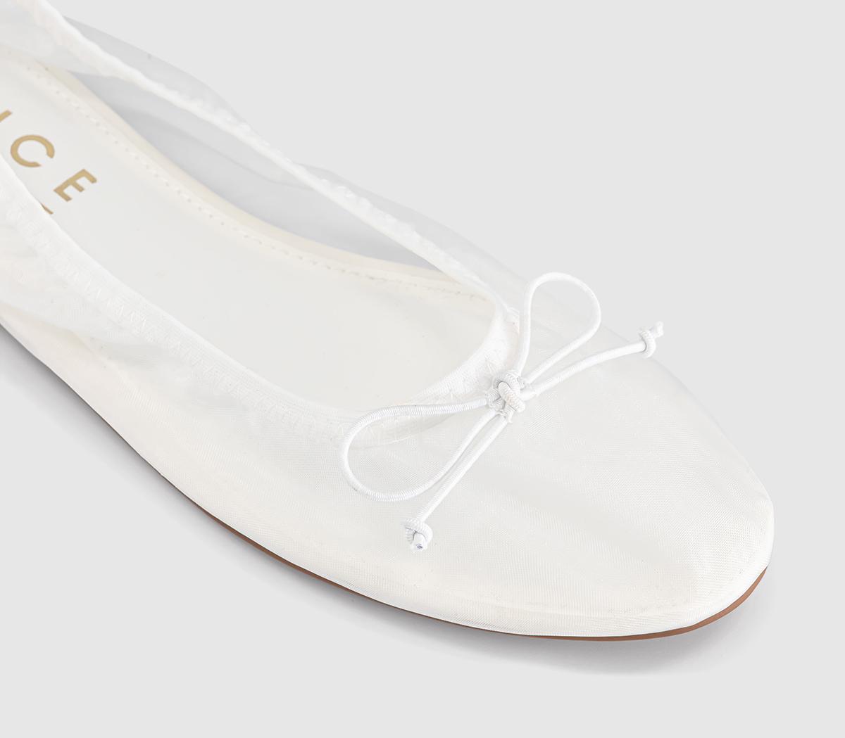 OFFICEFlutter Mesh Bow Ballerina FlatsOff White
