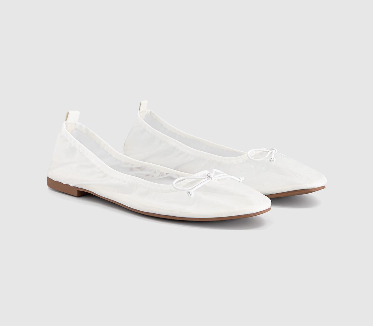OFFICEFlutter Mesh Bow Ballerina FlatsOff White