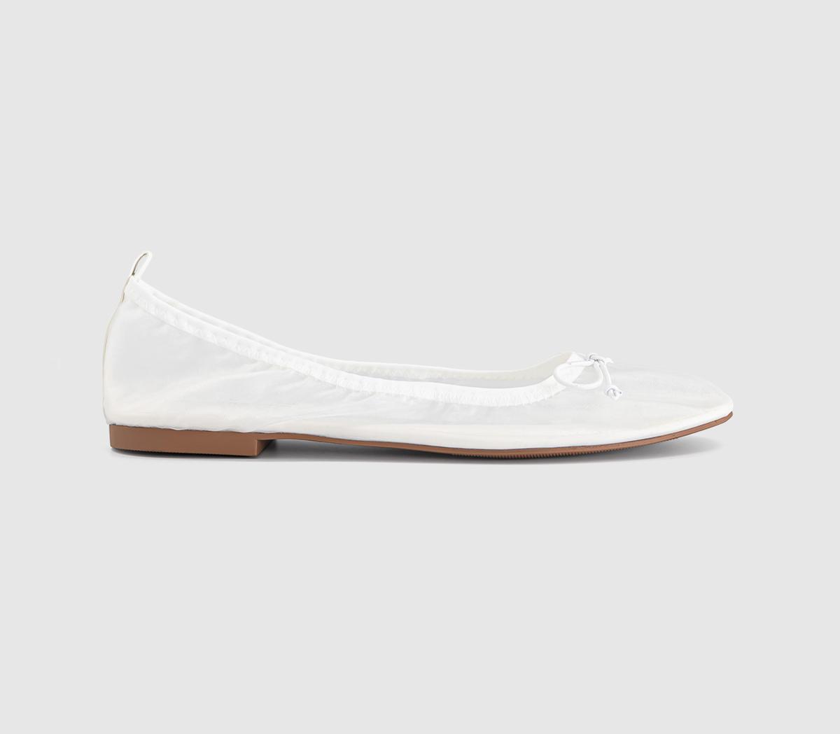 OFFICEFlutter Mesh Bow Ballerina FlatsOff White