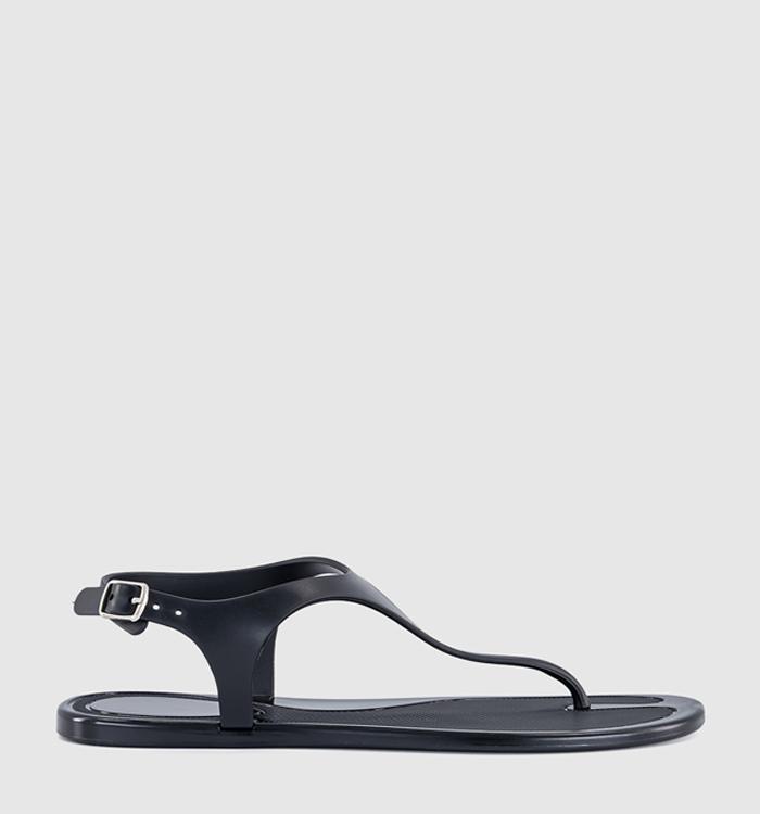 OFFICE Shake Toe Post Jelly Sandals Black