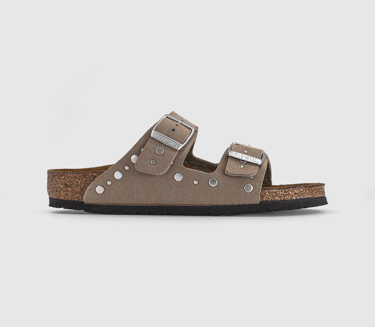 Birkenstock Arizona Rivets Sandals Soft Gray Taupe  Grey in Kids  Size 10 , Office Shoes