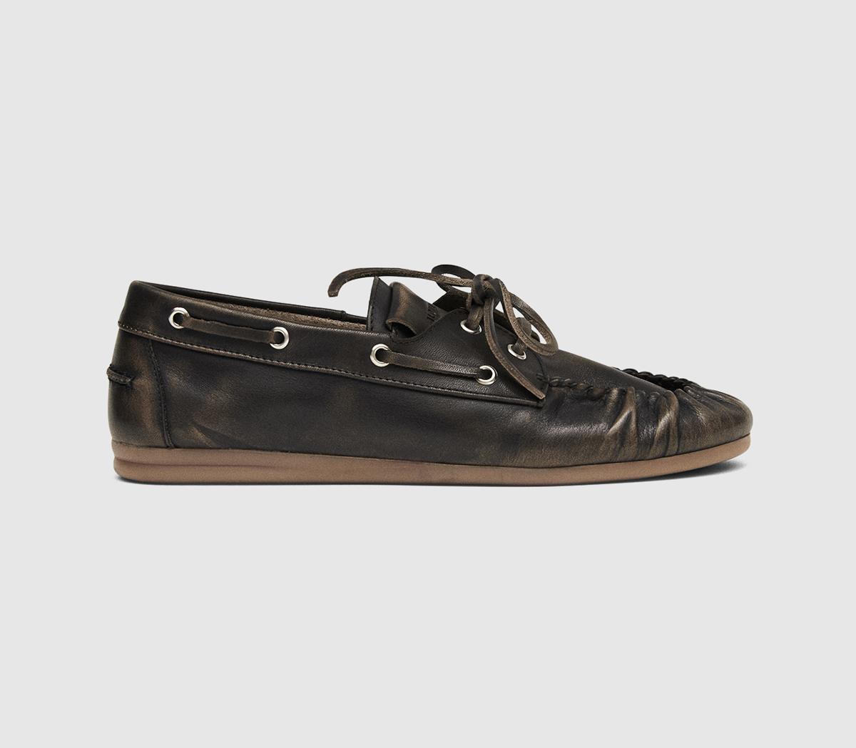 Alohas Rowan Boat Shoes Brushed  Brown in Women's Size 5, Office Shoes