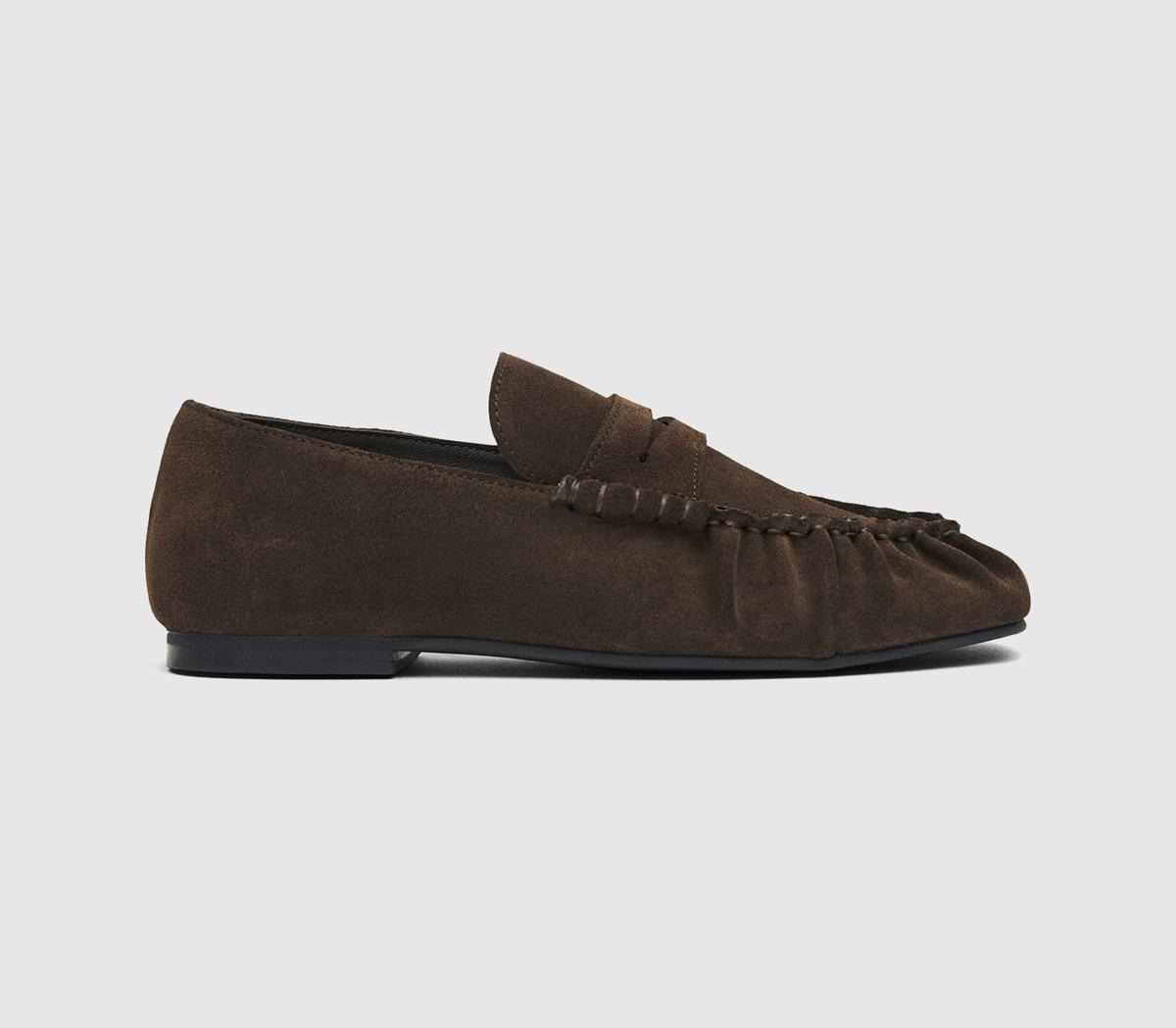 Alohas Aven Loafers Chocolate Suede Brown in Women's Size 6, Office Shoes