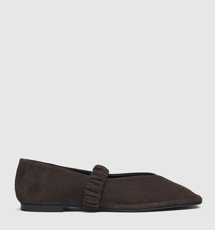 ALOHAS Lautan Ballet Flats Chocolate Brown Suede