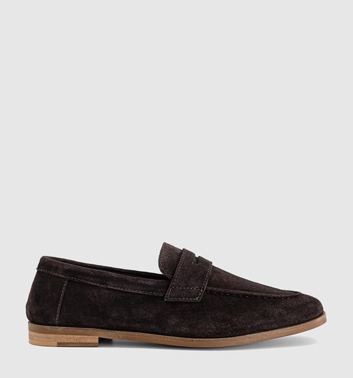 OFFICE Cheshire Penny Loafers Brown Suede