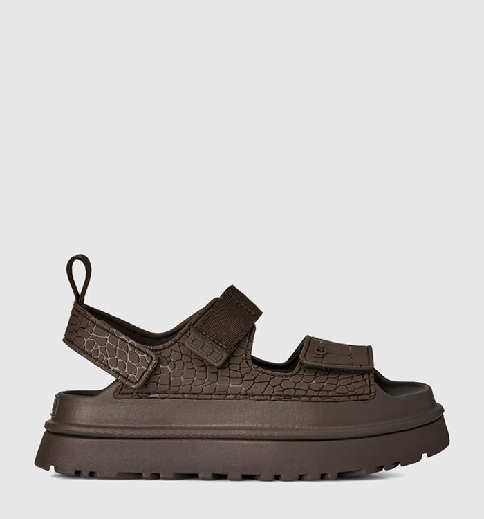UGG Goldenglow Embossed Sandals Dense Smoke