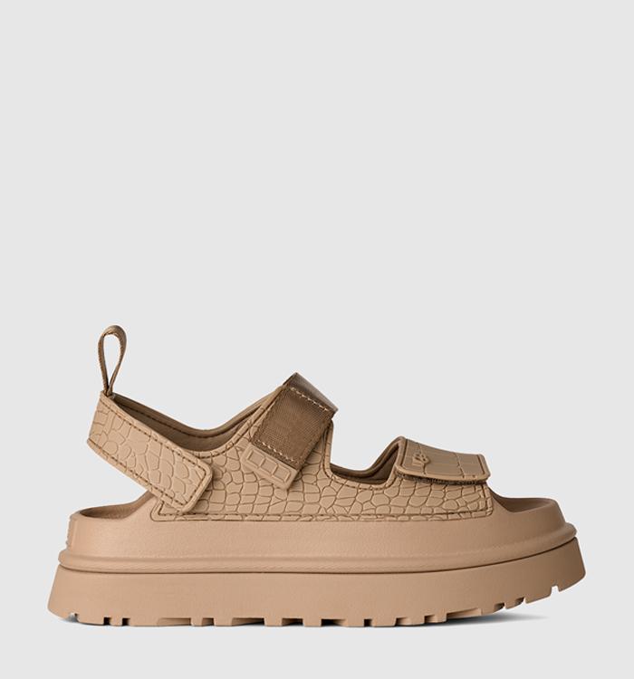 UGG Goldenglow Embossed Sandals Mustard Seed